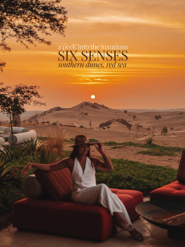 Instagram post by @maikenf for Six Senses. Caption reads: [...] that altered my brain chemistry 🏜️....