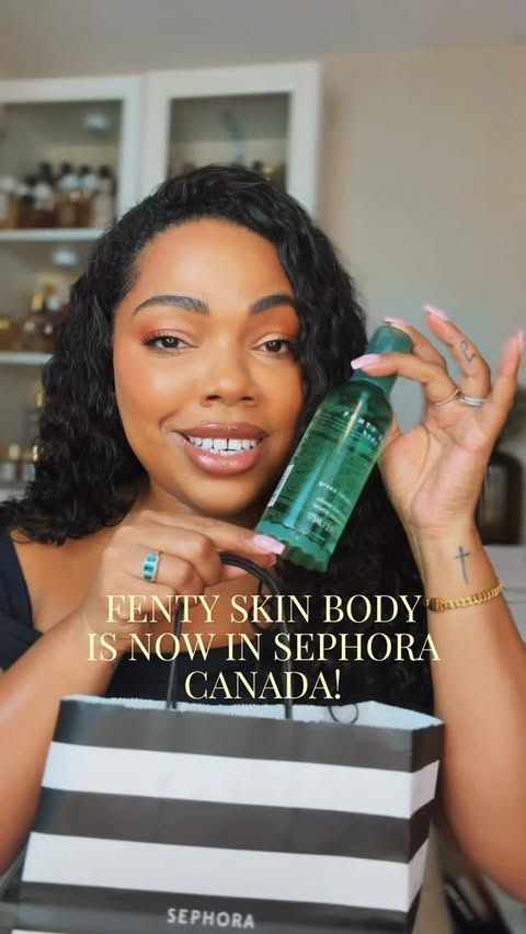 Instagram post by @karina_waldron for FENTY SKIN. Caption reads: Gourmand or fruity, @FentySkin Body has you....