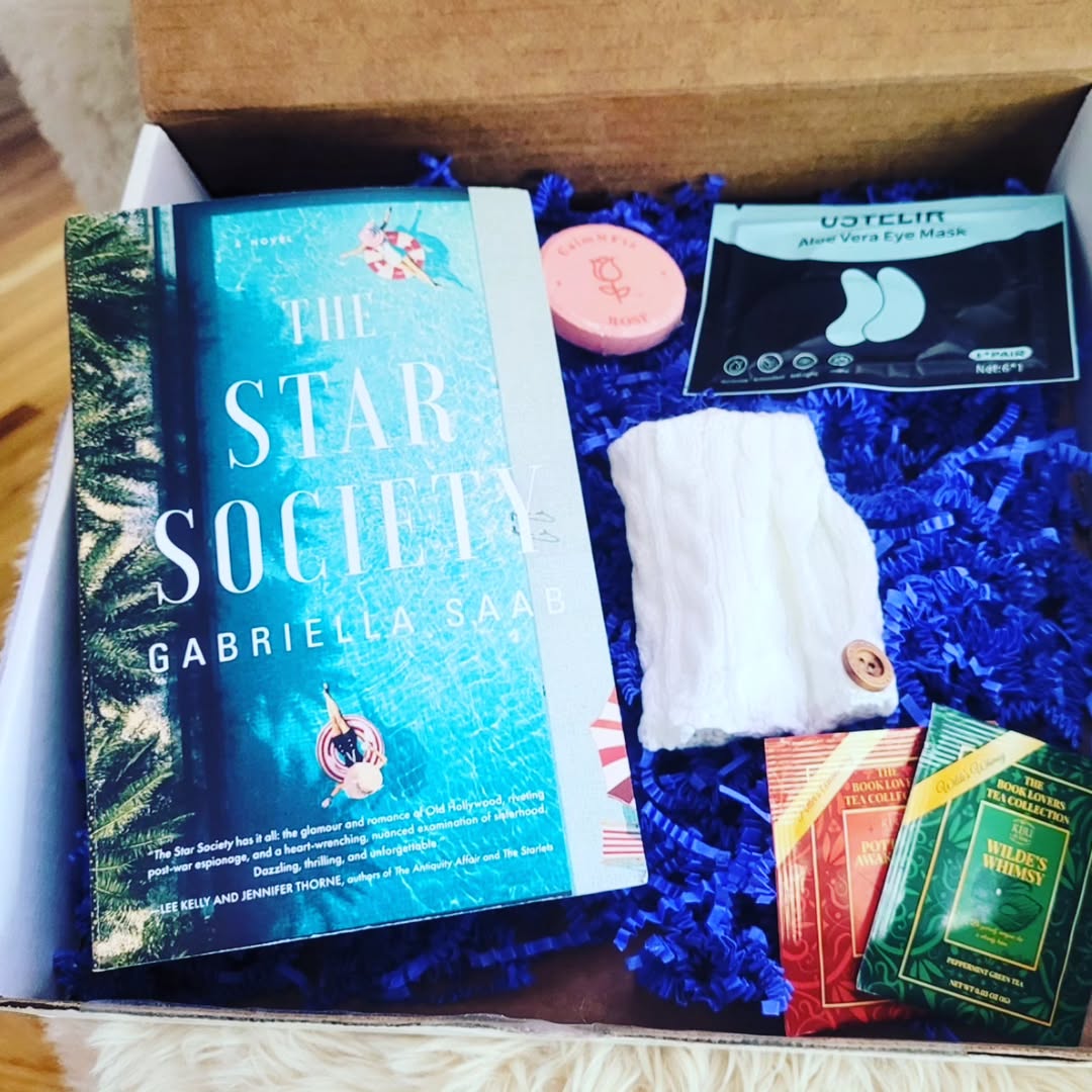 Instagram post by @whats_suzanne_reading for BookSparks. Caption reads: Thank you, @booksparks, for the gifted book box!....