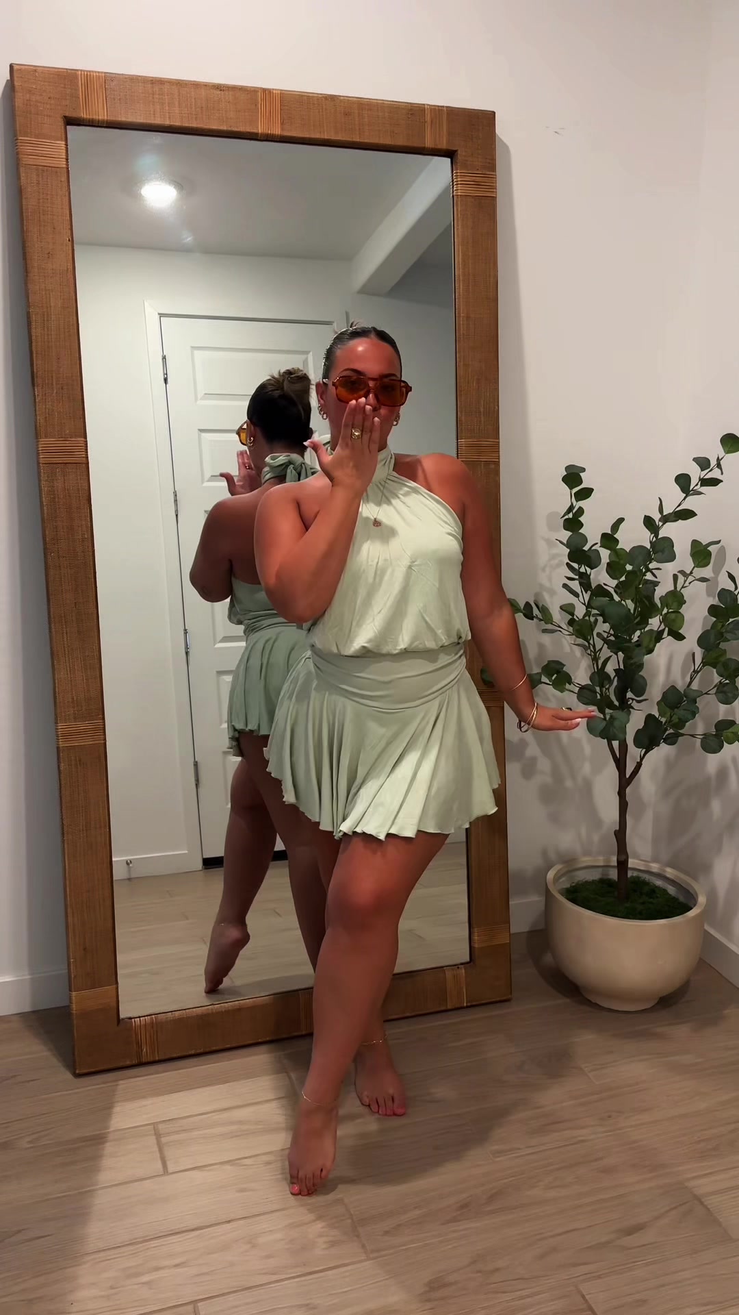 TikTok post by @kelliellinwood for CiderEssentials. Caption reads: [...] #fyp #ootd #dress #outfitinspo....