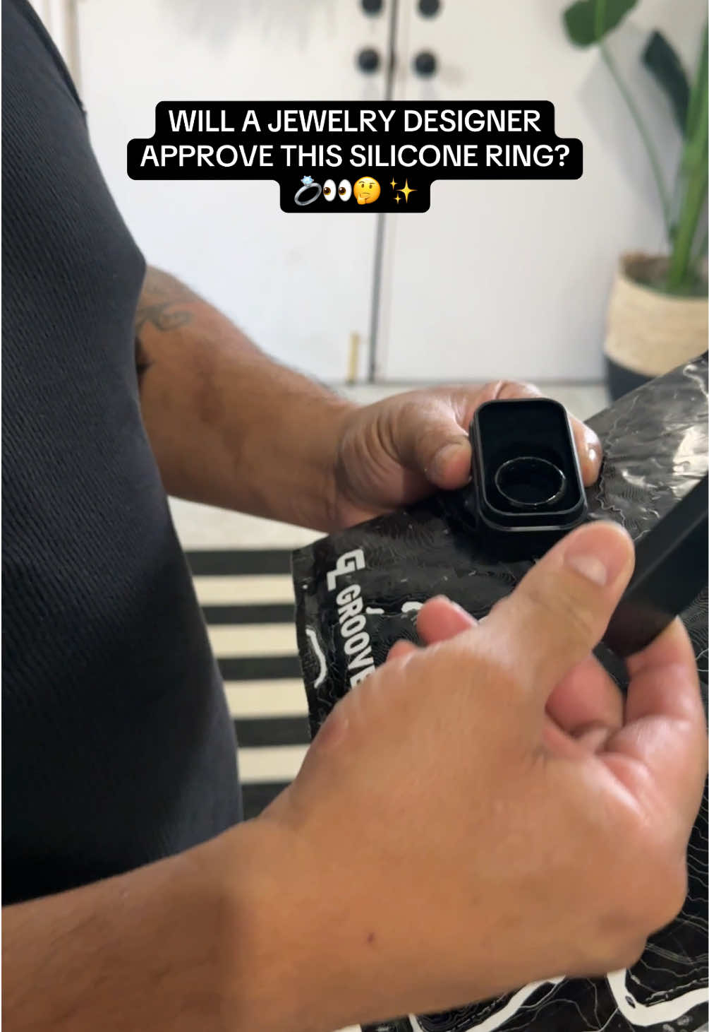 TikTok post by @hellopriscillaly for Groove Life. Caption reads: [...] time… and he actually approved. 💍👏 @Groove....