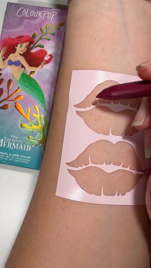 Instagram post by an influencer for ColourPop Cosmetics. Caption reads: @colourpopcosmetics mermaid lipsticks 😍 [...].