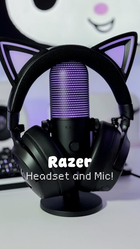 Instagram post by an influencer for Razer. Caption reads: I love this sleek set from @razer so much 😍.....
