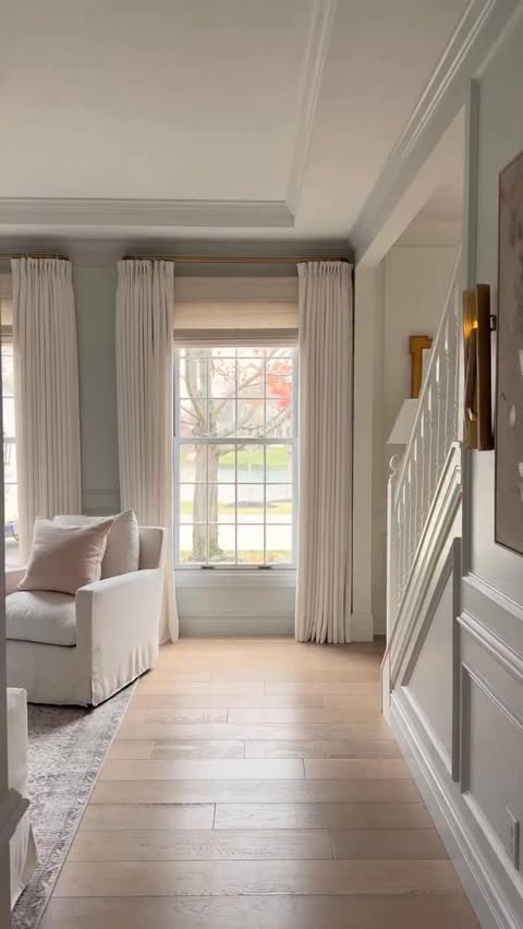 Instagram post by @blushingboho for Twopagescurtains. Caption reads: Did you know you can easily convert your motorized....