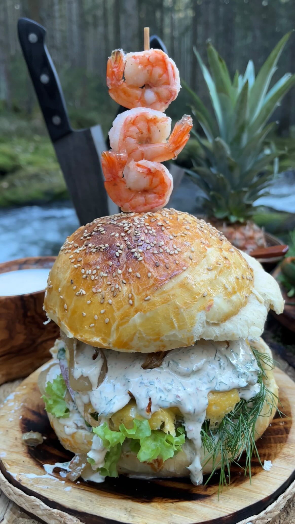 Instagram post by @momentosforest for The Nikos Knife. Caption reads: Anzeige 🇺🇸 | Would you try this incredibly....