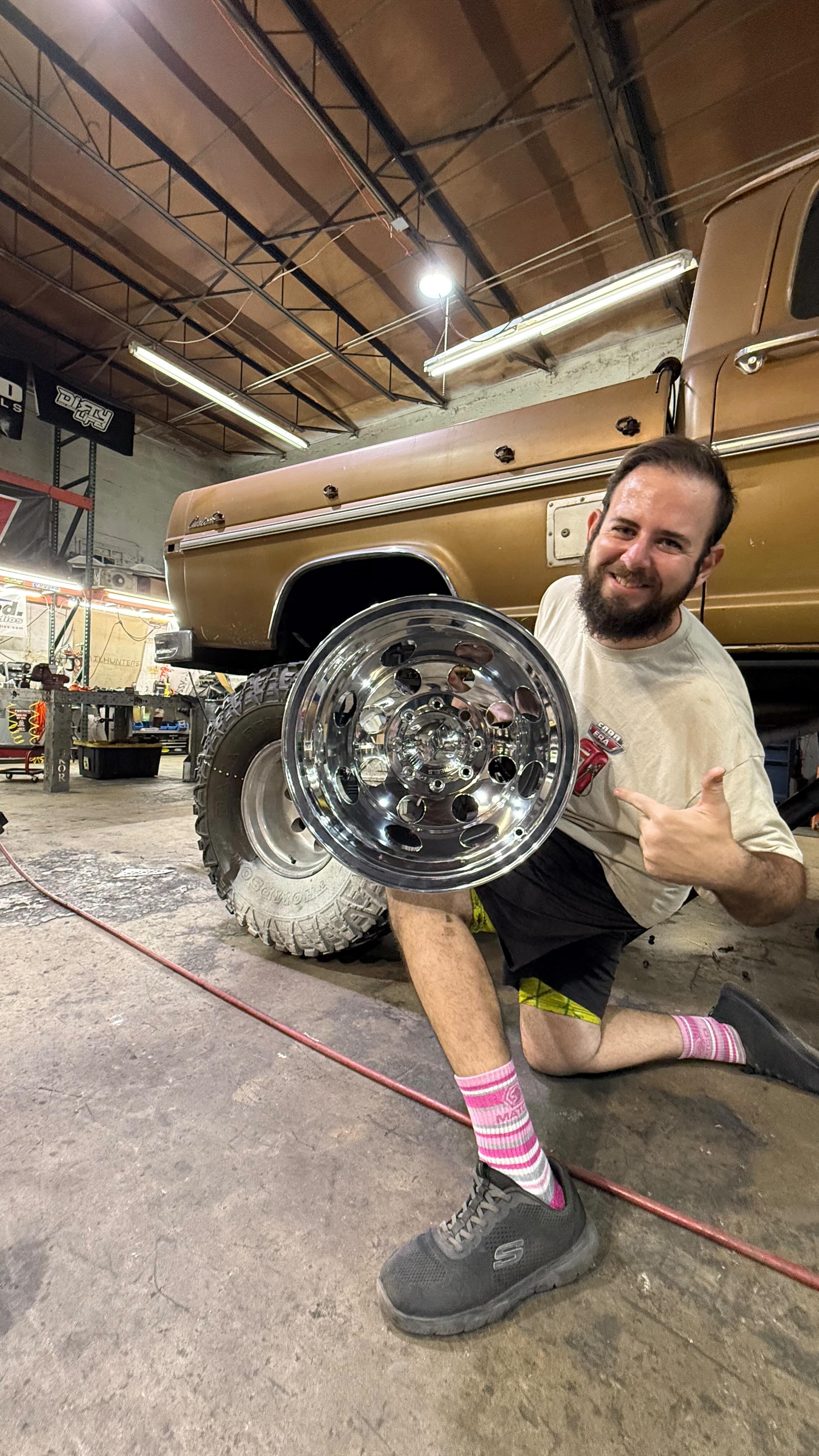 Instagram post by @solomonlunger for MickeyThompsonTires. Caption reads: Secret is out 🤫 

Gold Dust is going on a set of....