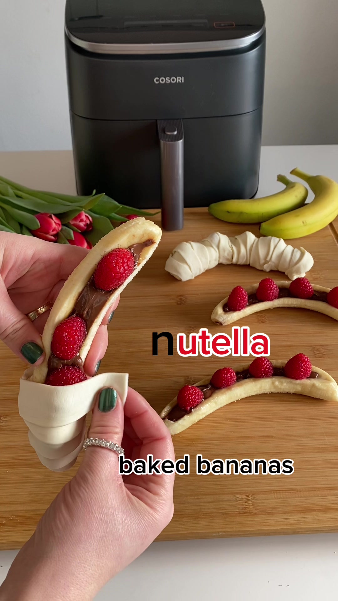 TikTok post by @meine_kreativ_welt for COSORI. Caption reads: [...] puff pastry recepe. Zubereitet in dem COSORI....