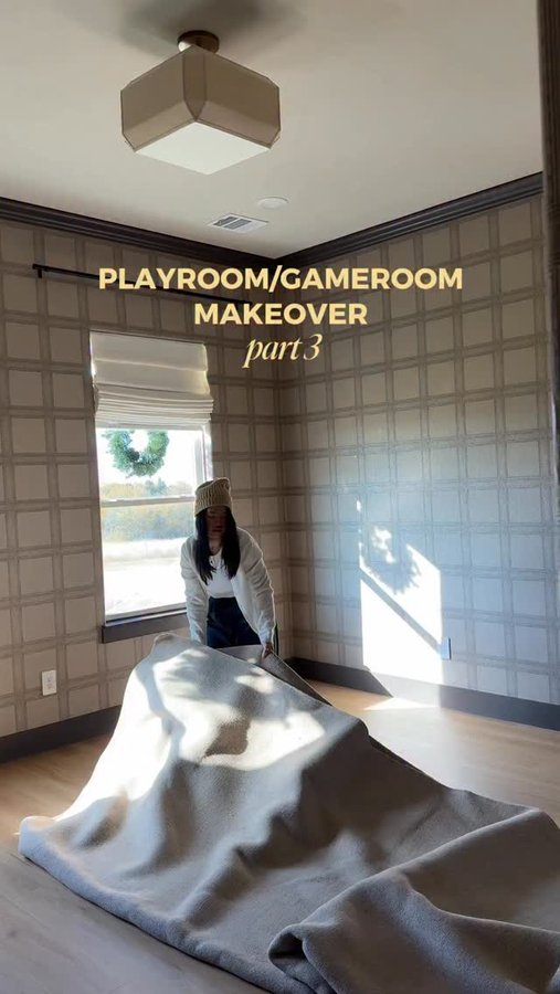 Instagram post by @accordingtomandy for World Market. Caption reads: PART 3: Boy’s Playroom/Gameroom makeover!! 

We....