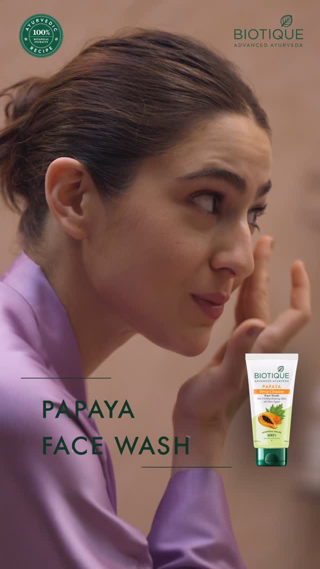 Instagram post by @saraalikhan95 for Biotique. Caption reads: Early call times, late pack-ups... and not a....