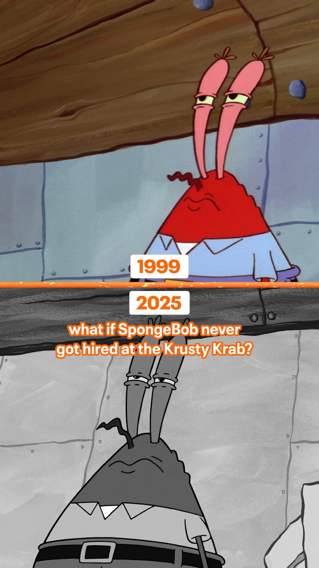 Instagram post by @spongebob for Nick. Caption reads: The Krusty Krab without SpongeBob is just wrong 😭.