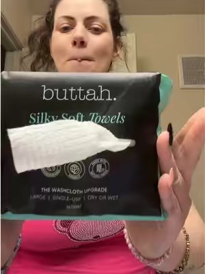 TikTok post by @sunnybluz for Buttah Skin. Caption reads: @Buttahskin disposable cleansing towels! I LOVE....