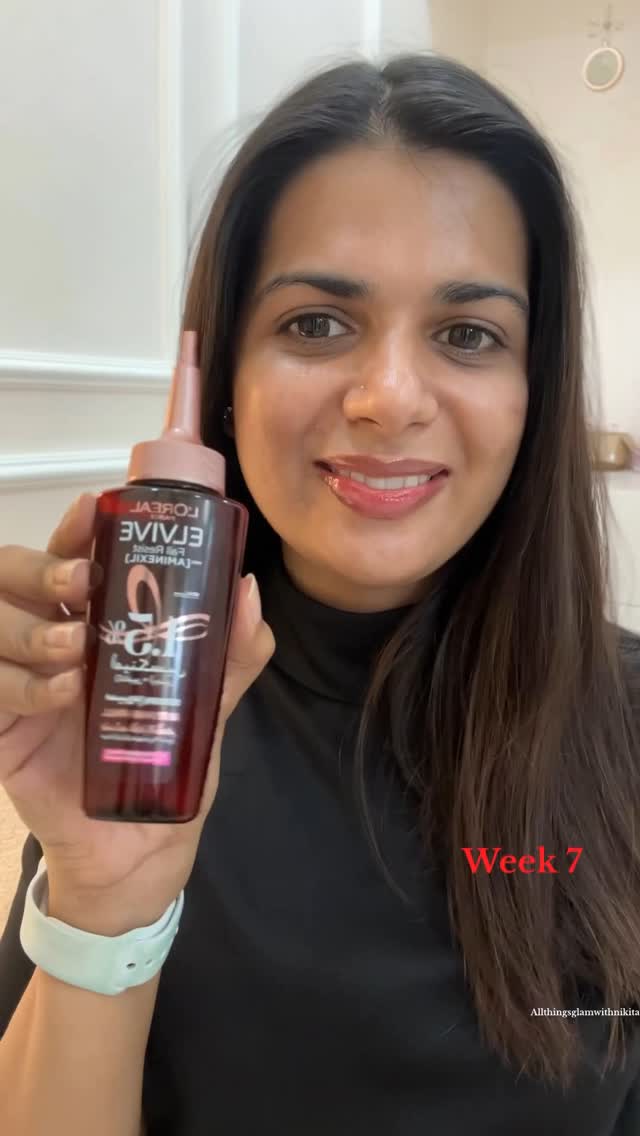 Instagram post by @allthingsglamwithnikita for L'Oreal Paris. Caption reads: #AD Stronger strands in 6 weeks thanks to L’Oréal....