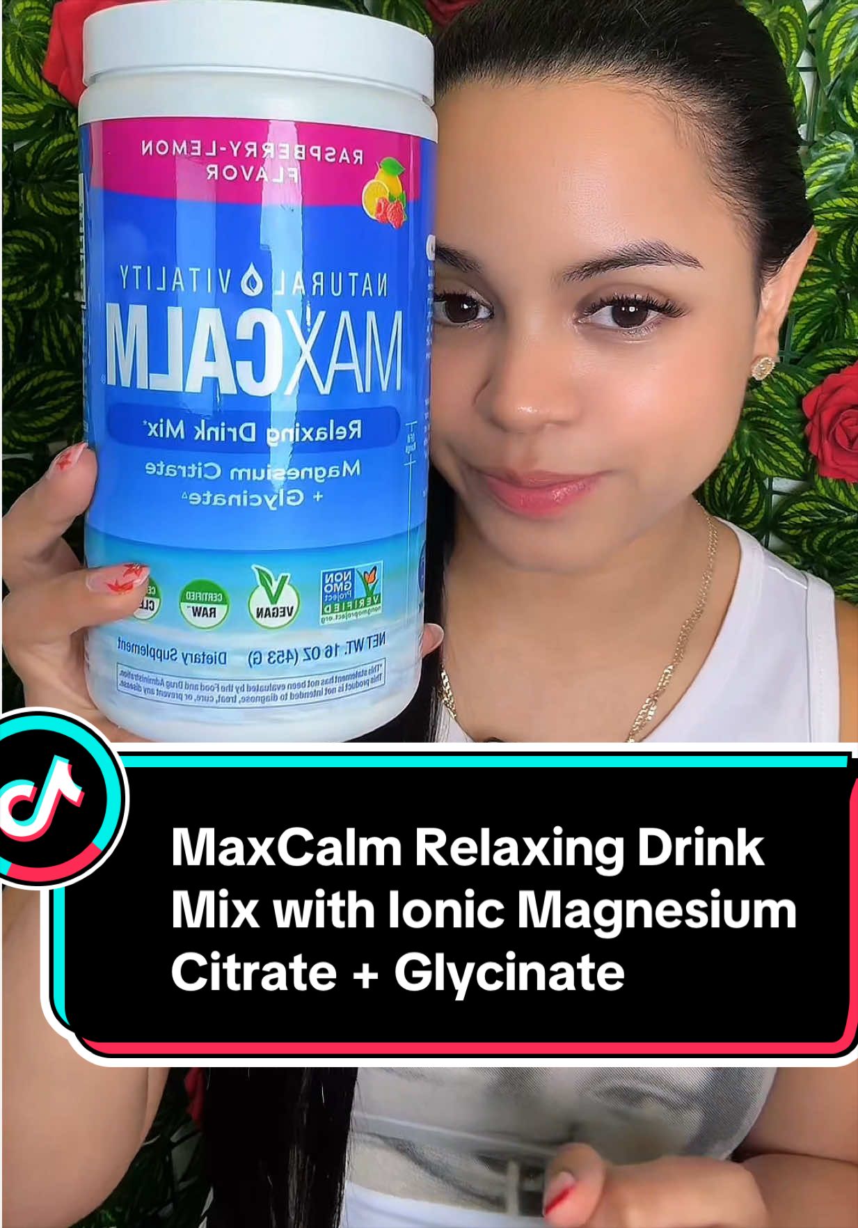 TikTok post by @eilan_carmell1 for Natural Vitality®. Caption reads: [...] #stressreliefdrink #tiktokshopfind....