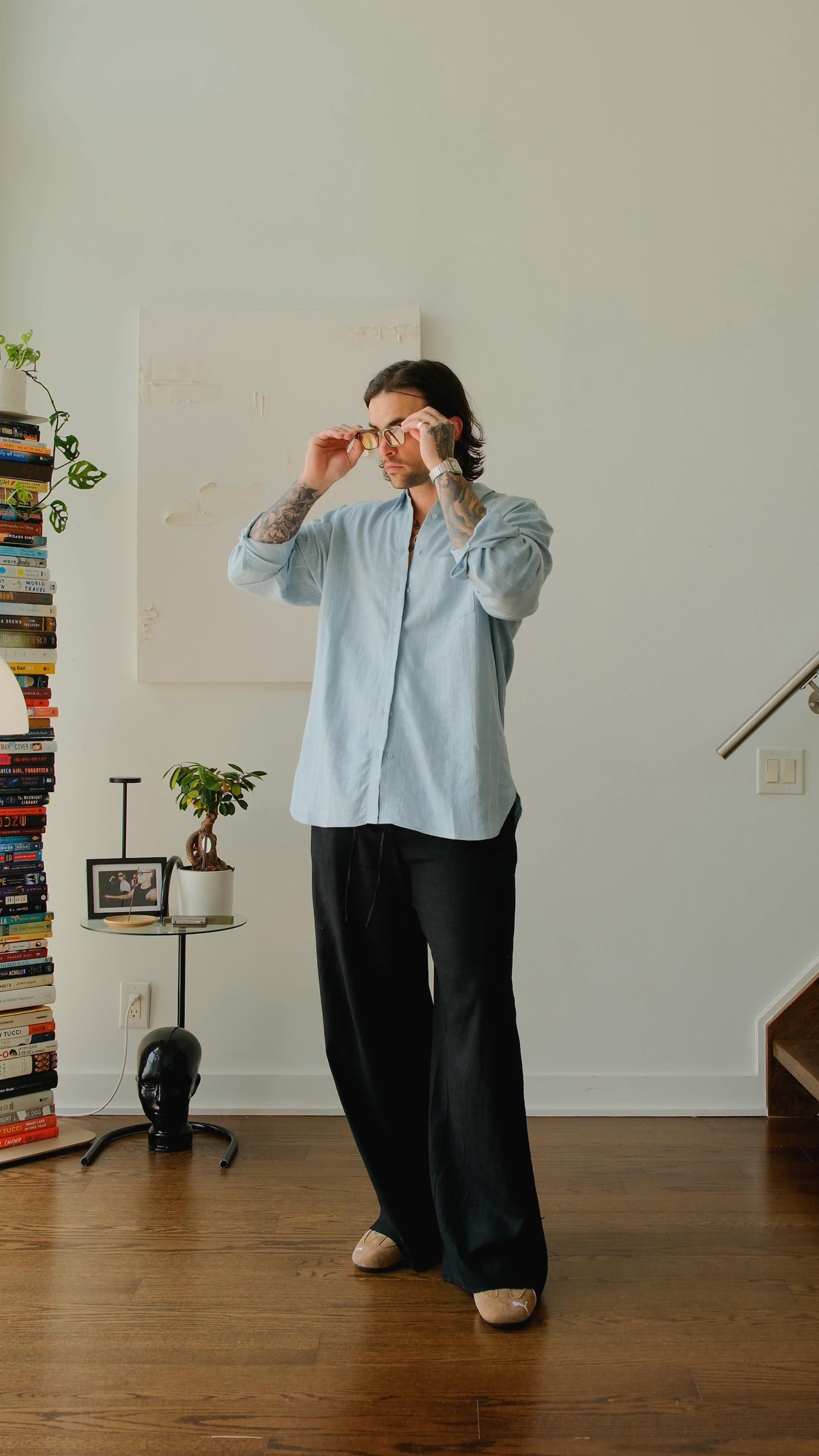 Instagram post by @itscharlesmackenzie for RW&CO.. Caption reads: Your linen guide with @rw_co - 100% linen is....