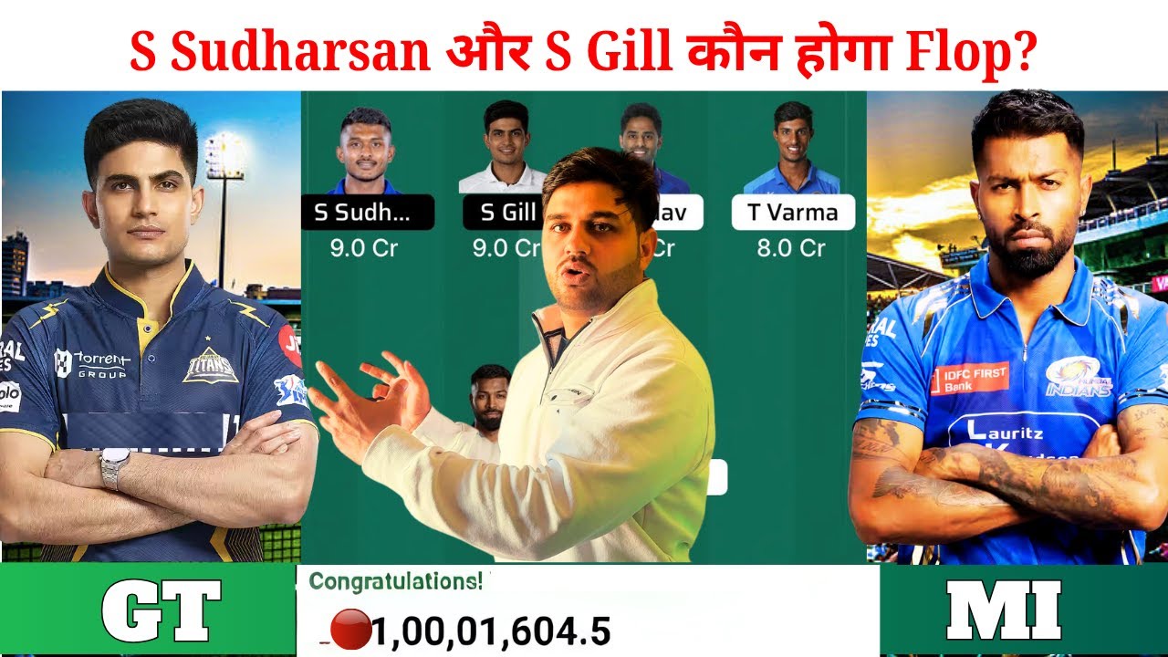 YouTube post by @D11Teams for My11Circle. Caption reads: GT vs MI My11Circle Team Prediction|GT vs MI....