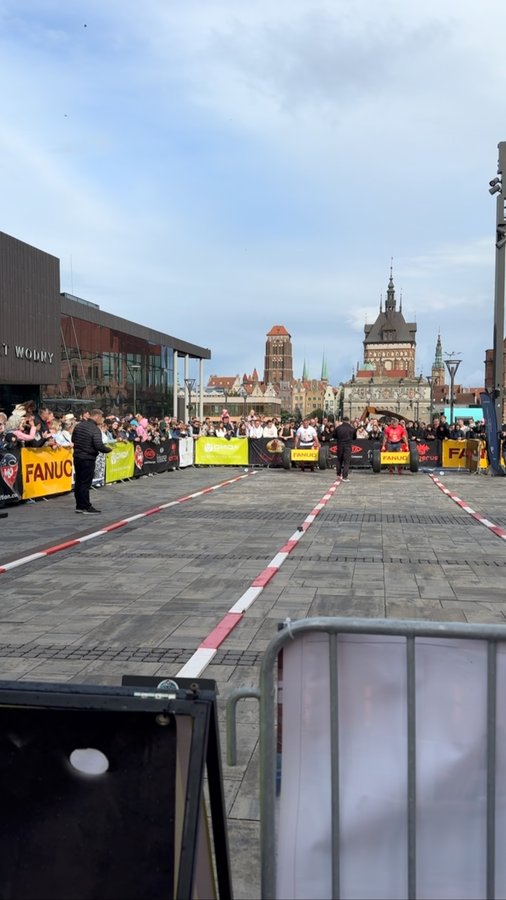 Instagram post by @jhsz_peti for – Cerberus Strength. Caption reads: Frame carry from Strongman Champions Legaue Poland....