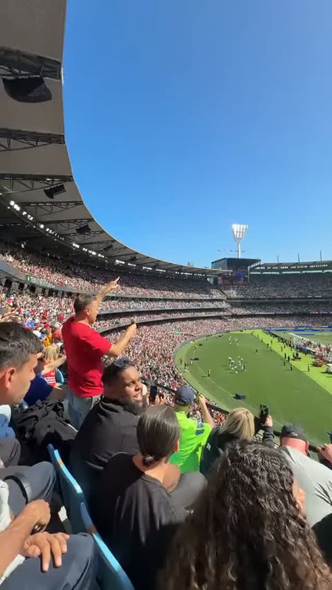 Instagram post by @biancainmelbourne for Visit Melbourne. Caption reads: [...] today’s @rams x @49ers @nfl match....