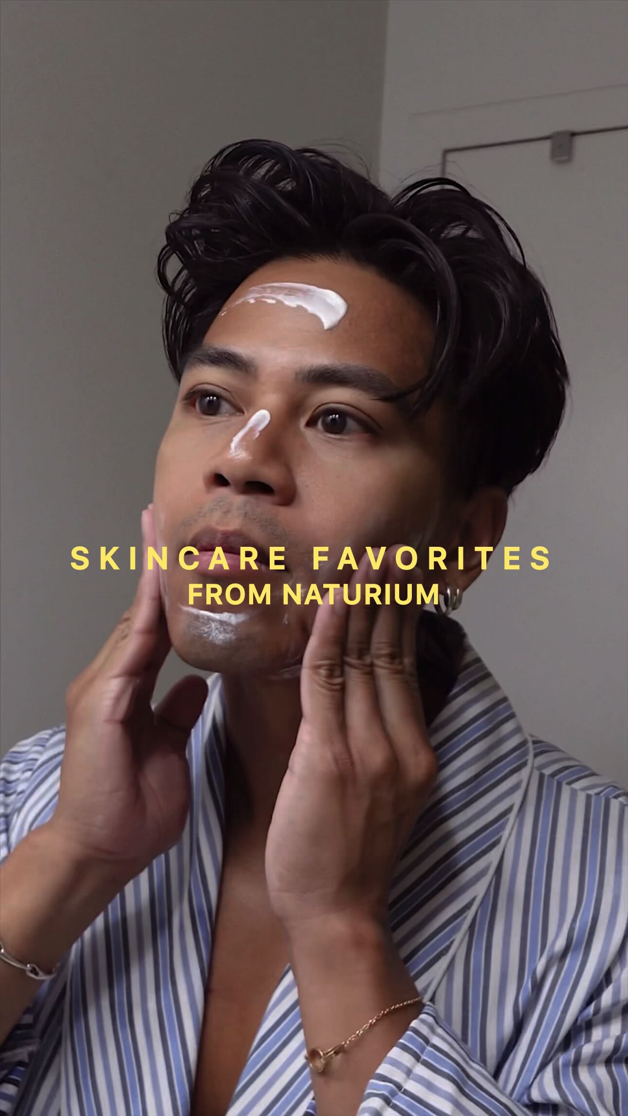 Instagram post by @oh_anthonio for Naturium. Caption reads: #ad Upgrade your #skincareroutine with @naturium....