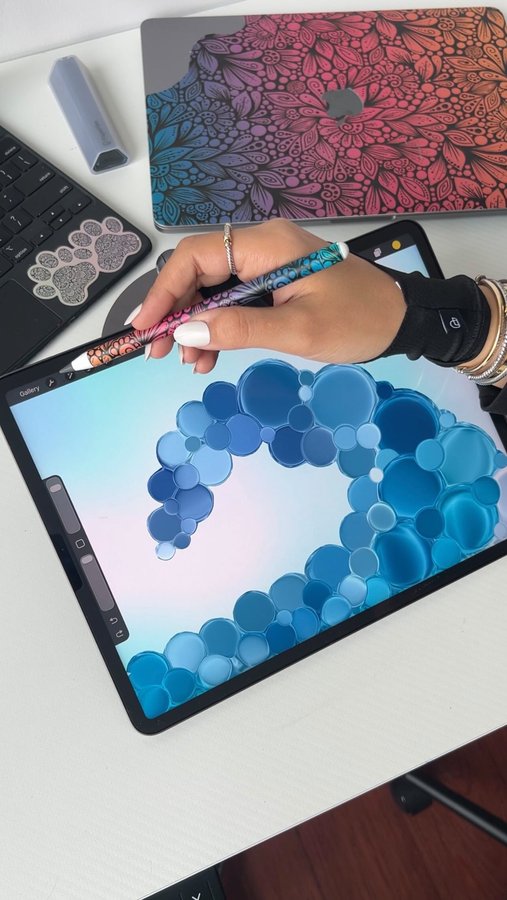 Instagram post by @farah.brightart for Paperlike. Caption reads: And I’m just like the waves rarely take a rest....