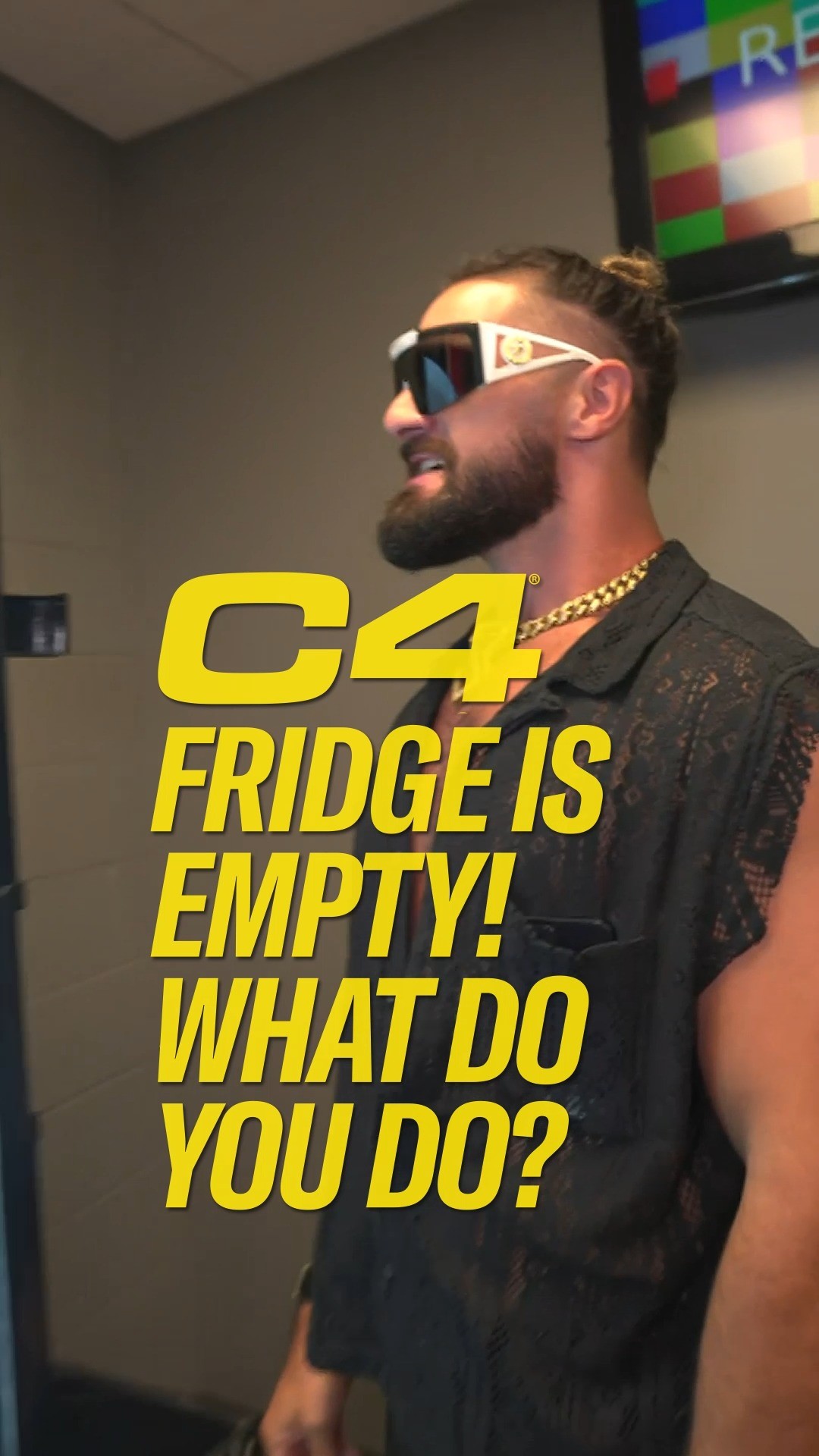Instagram post by @wwerollins for C4 Energy. Caption reads: Tell a friend to tell a friend…now is the time to....