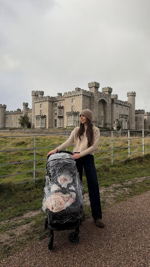 Instagram post by @katrinatidswell_ for Pramworld. Caption reads: [...] using the Amaati Perla stroller from....