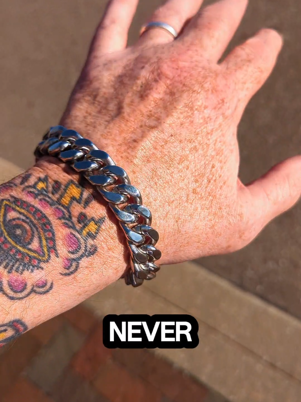 TikTok post by @daveruinsart for PROSTEEL. Caption reads: beautiful stainless steel bracelet from @PROSTEEL....