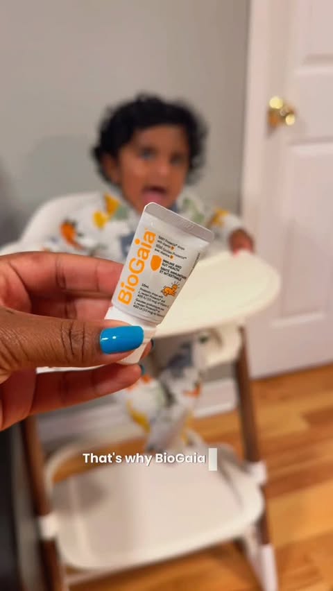 Instagram post by @mytamilfamily for BioGaia. Caption reads: With 5 babies under 3, we use BioGaia Baby Drops +....