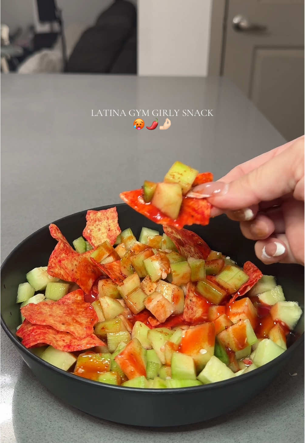 TikTok post by @rubysittaaa_xo for Quest Nutrition. Caption reads: Protein spicy chips 🥵🌶️🤌🏻                     ....
