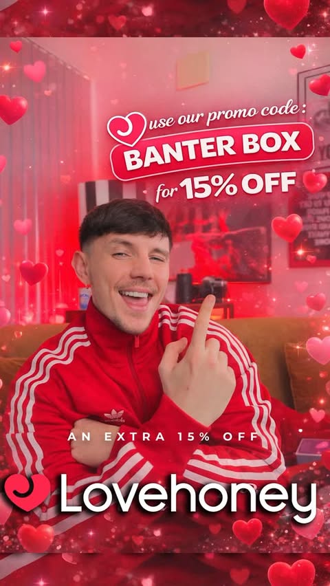 Instagram post by @conairthebanterbox for Lovehoney. Caption reads: [...] you can actually enjoy together), Lovehoney....
