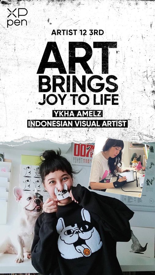 Instagram post by @ykhaamelz for XPPen. Caption reads: Step into the vibrant world of Indonesian artist....