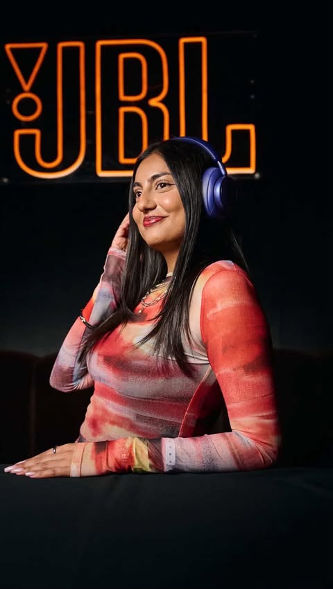 Instagram post by @soukhya for JBL. Caption reads: [...] you have to learn the hard way 🪣💦....