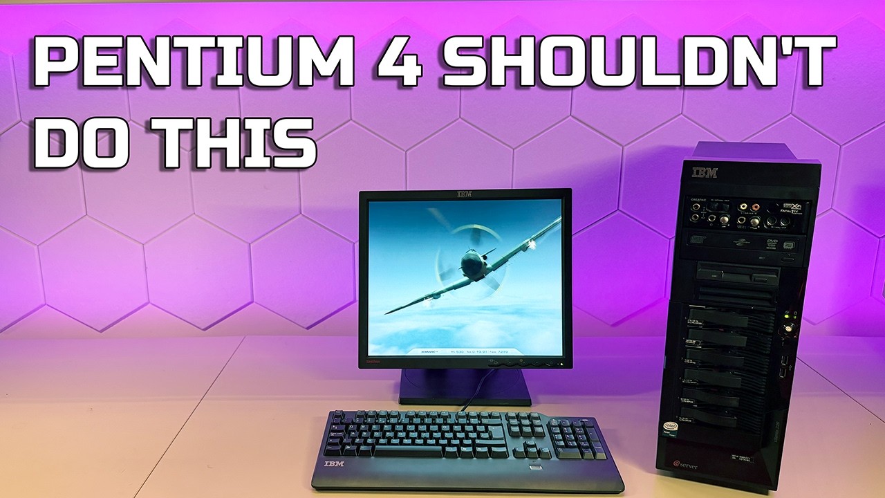 YouTube post by @Epictronics1 for PCBWay3D. Caption reads: I Built the Fastest Pentium 4-era Gaming PC....