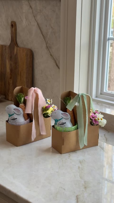 Instagram post by @caroldemaurohome for Ghirardelli Chocolate Company. Caption reads: Skip the basic Easter basket and make this instead....