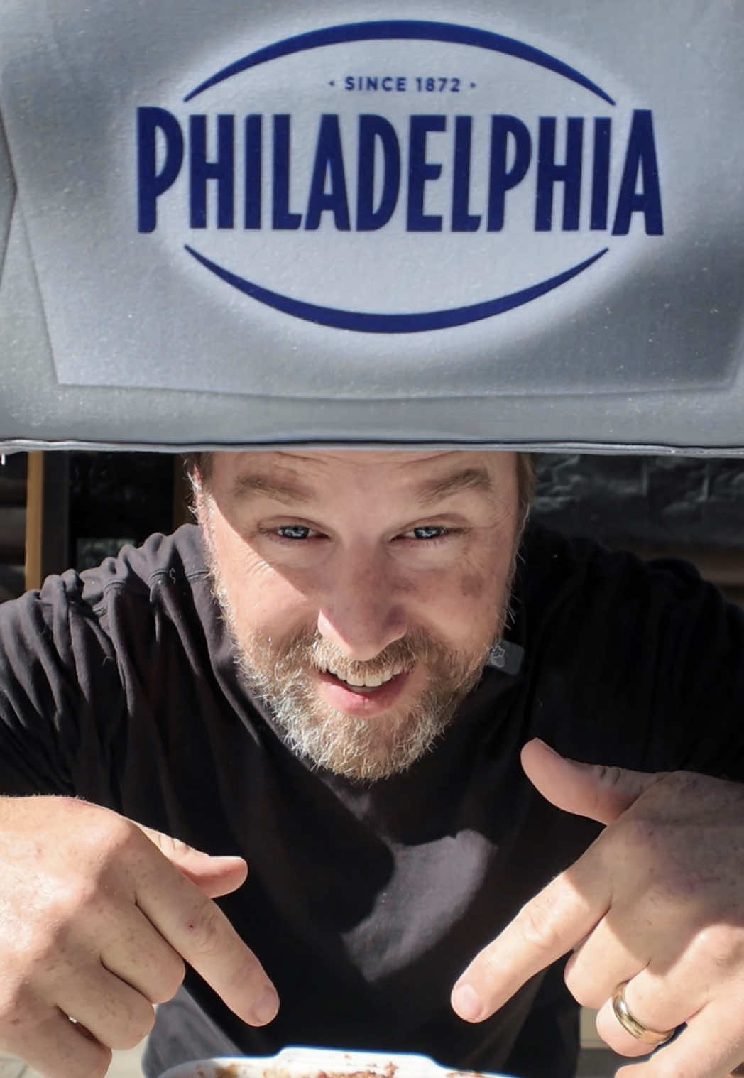 TikTok post by @groarkboysbbq for Philadelphia. Caption reads: The Battle of the Cheeses ends here! Philly....