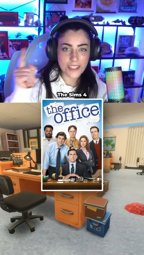 Instagram post by @jeyjeybink for The Sims. Caption reads: [...] my Patreon! linked in my bio #theoffice....