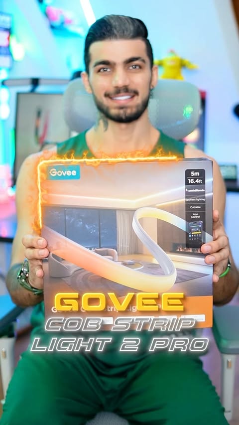 Instagram post by @uniiverse_tech for Govee. Caption reads: Govee COB Strip Light 2 Pro🔥 . With 1,344 LEDs....