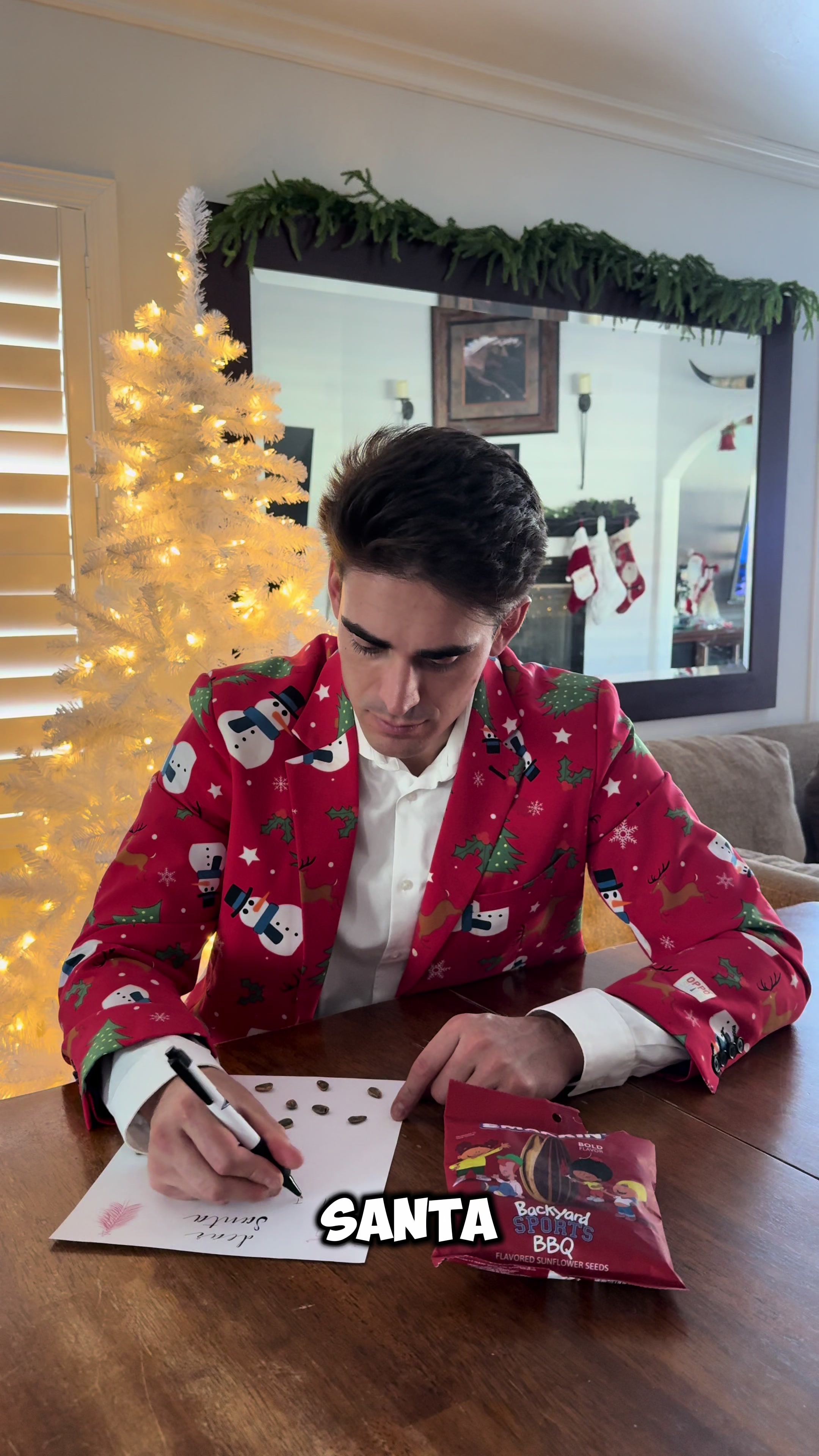 TikTok post by @riyrod for Smackin' Sunflower Seeds. Caption reads: All I want for Christmas is @SMACKIN’ Sunflower....