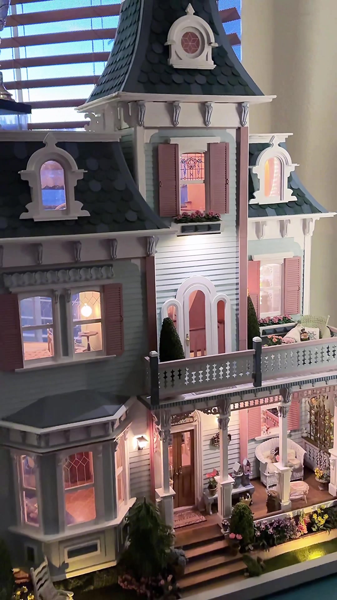 TikTok post by @bridgetmccartyminis for Adobe Design. Caption reads: Here's how I flipped this old French window using....