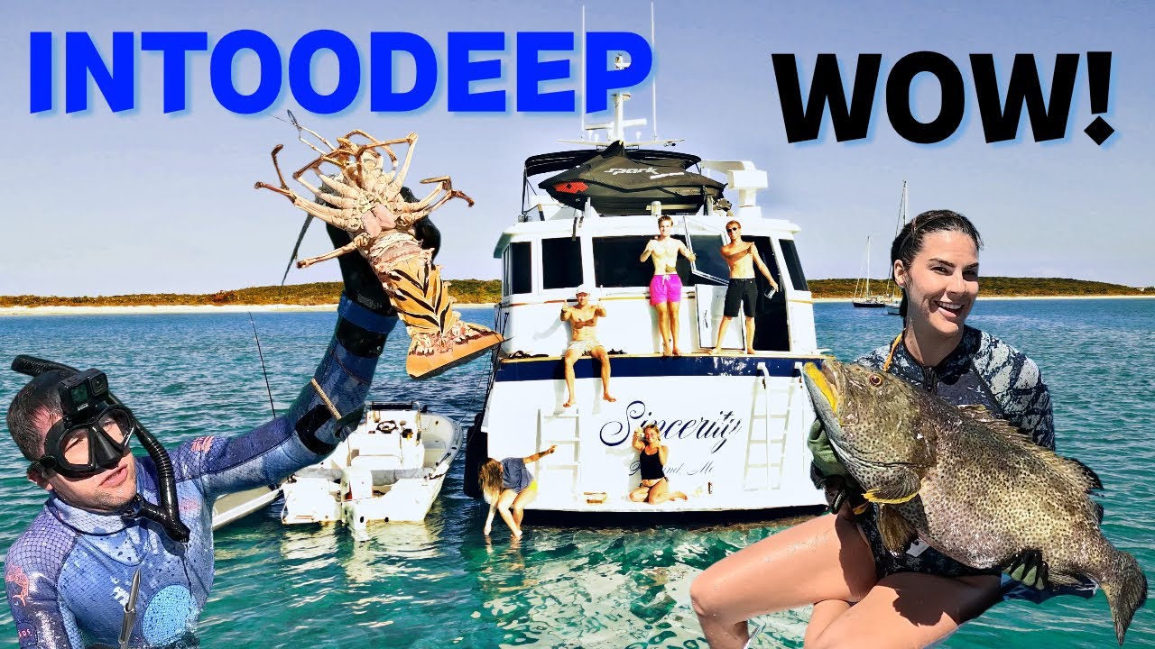 YouTube post by @InTooDeepBro for DraftKings. Caption reads: InTooDeep Cave Diving, Spearfishing, Catch'n Cook....