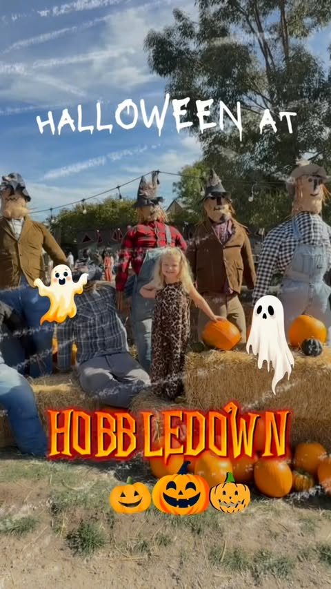 Instagram post by @adventure_with_two for Hobbledown. Caption reads: 🎃🍂 AUTUMN MAGIC AT HOBBLEDOWN 🍂🎃 We had the....