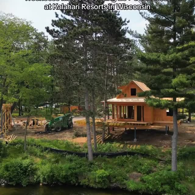 Instagram post by @nelsontreehouse for Kalahari Resorts. Caption reads: Never too many treehouses 👏 @kalahariresorts....