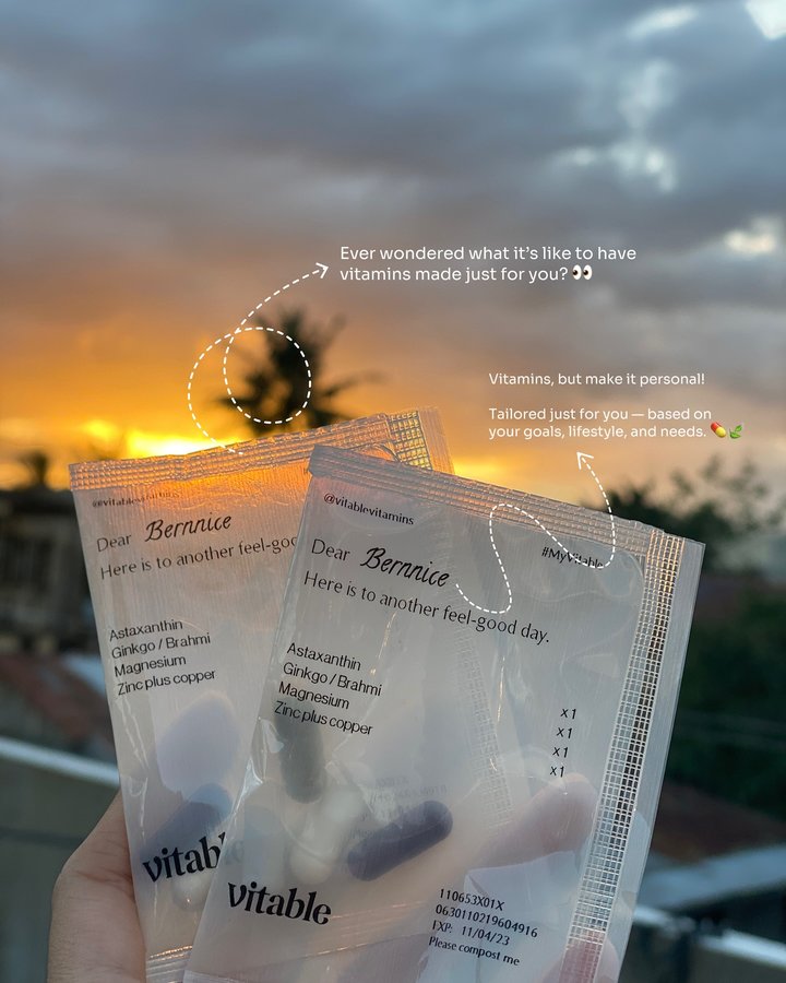 Instagram post by @bernniceeee for Vitable. Caption reads: [...] have to be complicated — and with....