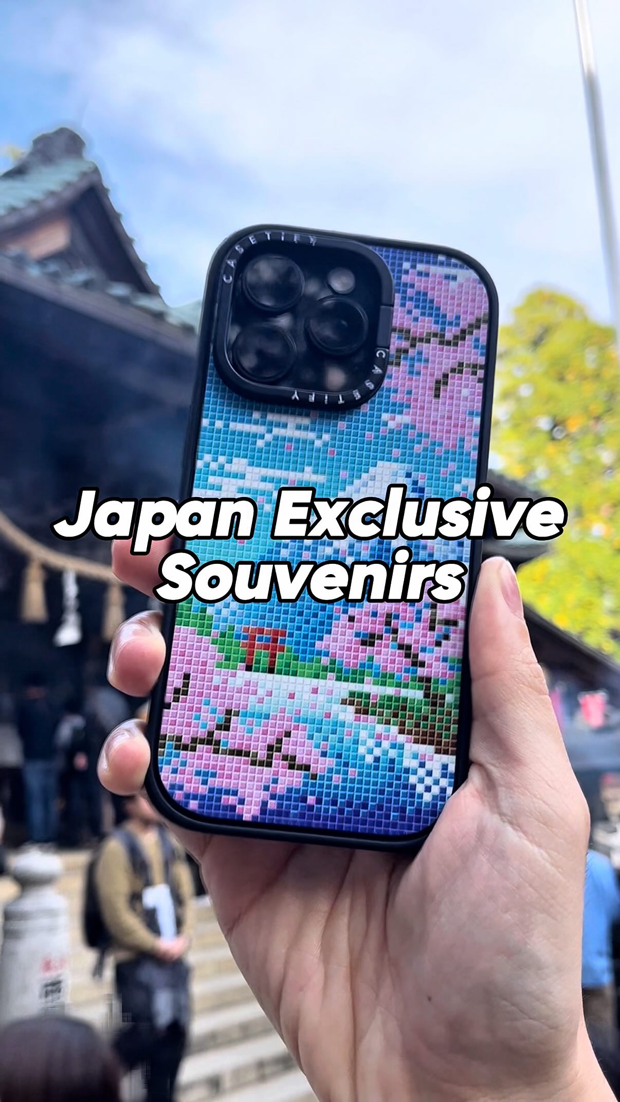 Instagram post by @blake.in.tokyo for CASETiFY. Caption reads: These CASETiFY cases make the perfect souvenir or....