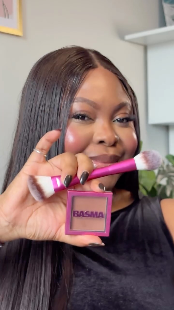 Instagram post by @dizzahfire for BASMA Beauty. Caption reads: Meet the new @basmabeautyofficial Bronzer ✨

A....