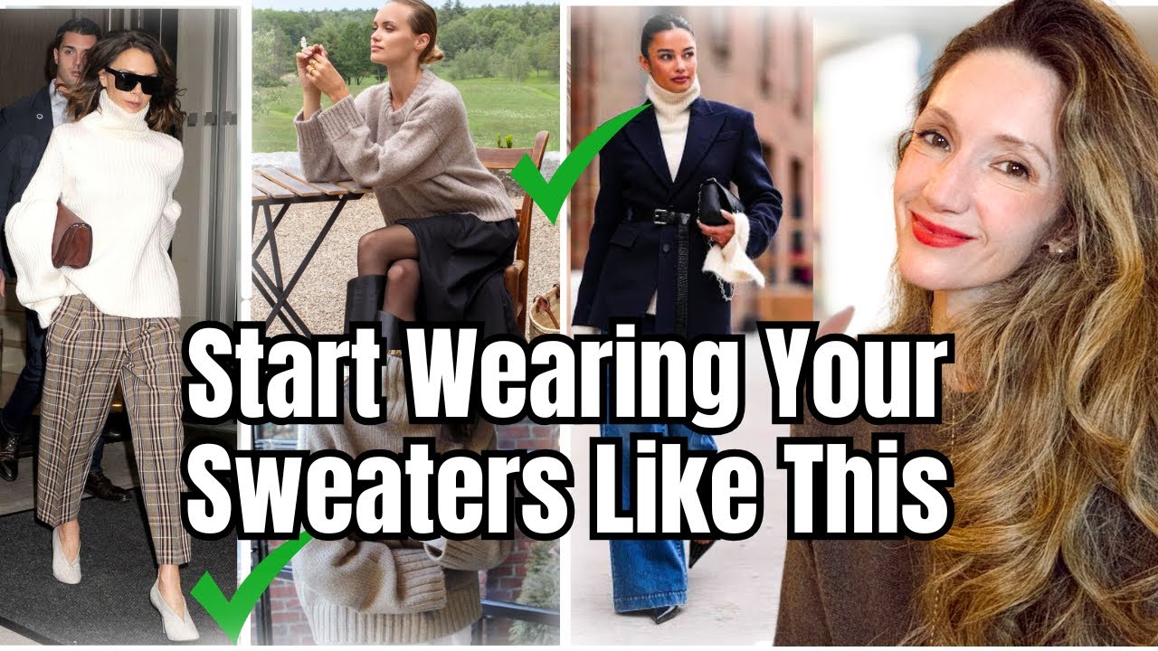 YouTube post by @ZibaLennox for 7or9. Caption reads: The BEST Way To Style Sweaters in 2026!.