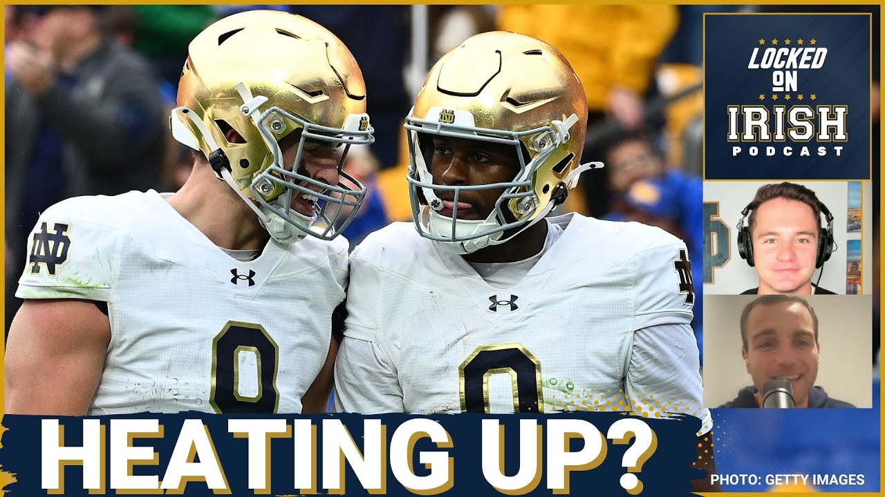 YouTube post by @LockedOnIrish for FanDuel. Caption reads: Notre Dame is HEATING UP at the Perfect Time After....