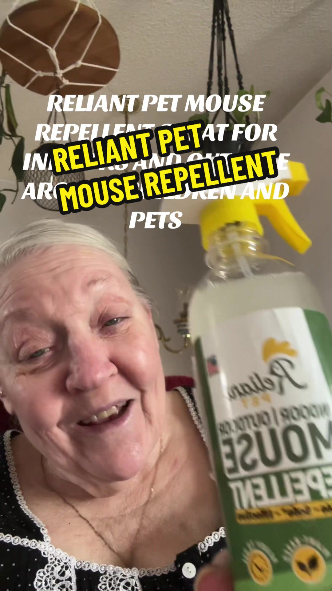 TikTok post by @sheriecewebbcampb for Reliant Pet. Caption reads: #reliantpet #mouserepellent #naturalingredients....