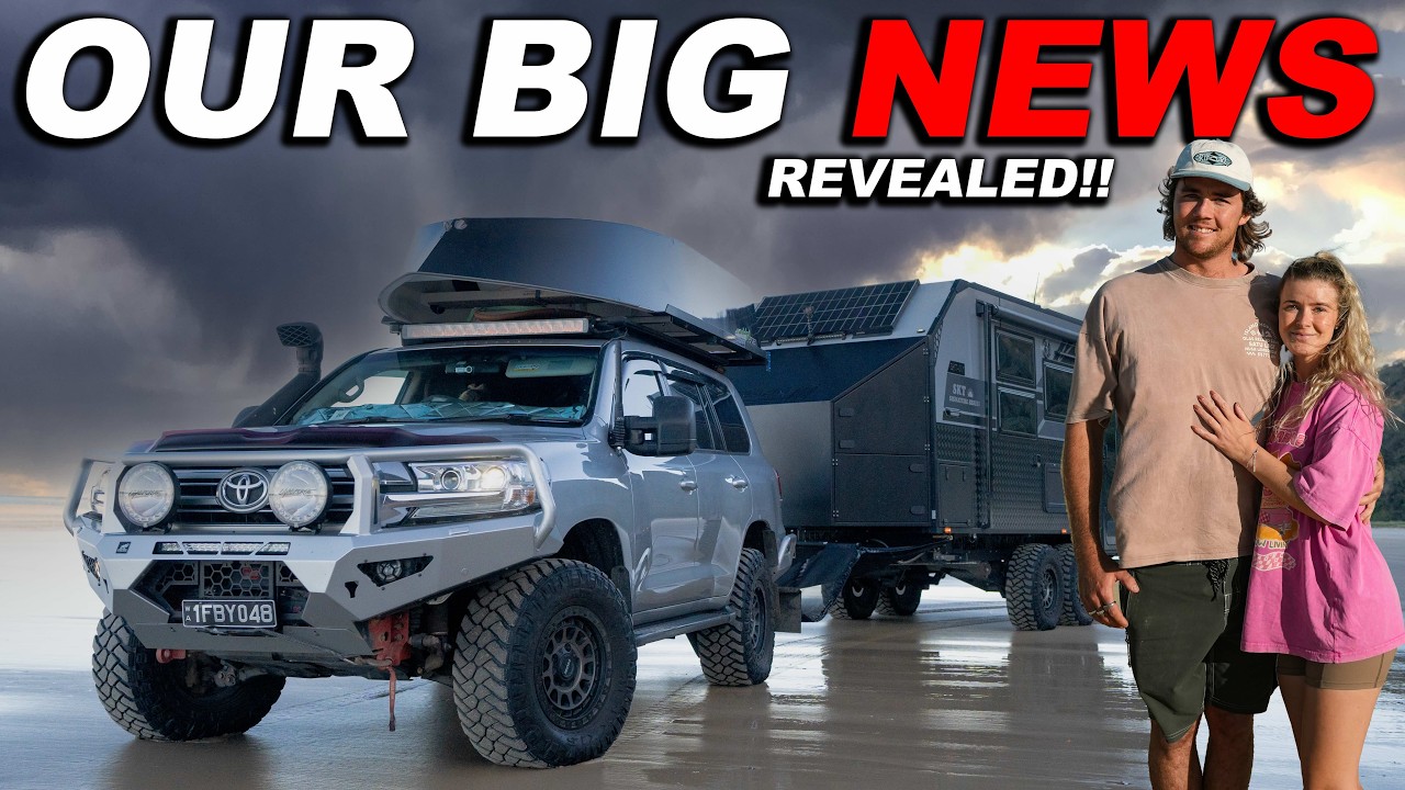 YouTube post by @SarahandKeelanTravels for iTechworld. Caption reads: [...] in our 4WD & Caravan: iTechworld 5% off all....