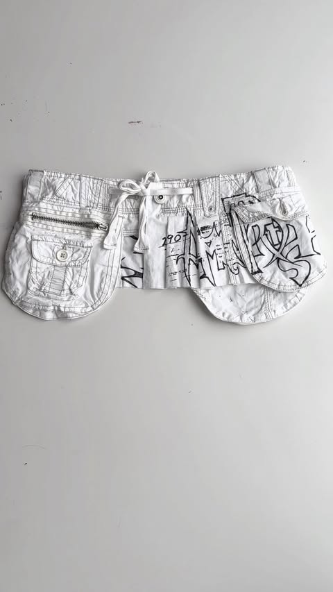 Instagram post by @i_thriftflip for Zalando. Caption reads: Upcycle old pants into a belt skirt #thrift-flip....