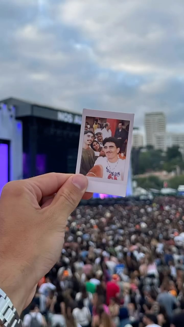 Instagram post by @rafaelsilvaa_09 for Instax. Caption reads: collecting memories in @nos_alive w/....